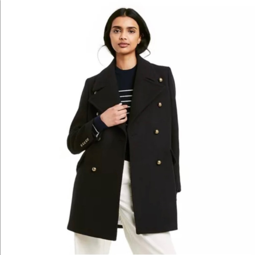 Nili Lotan x Target Black Women's Double Breasted Peacoat